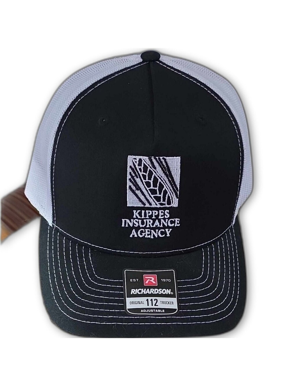 Kippes Ins Agency patch on Richardson 112 Trucker Hat Snapback Black/White